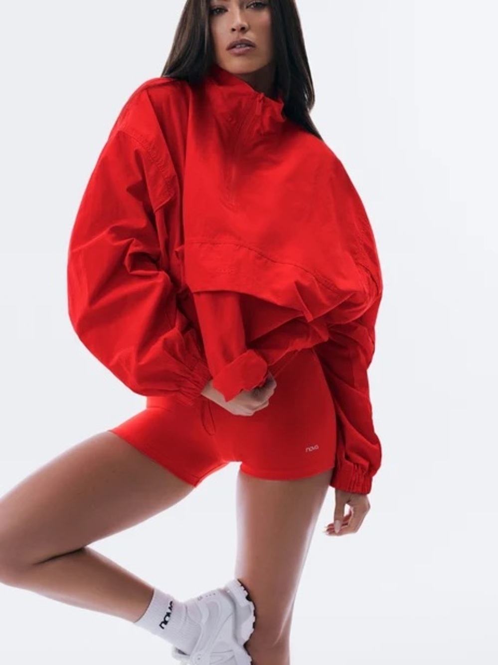 Stunning Red Pullover Bomber Jacket